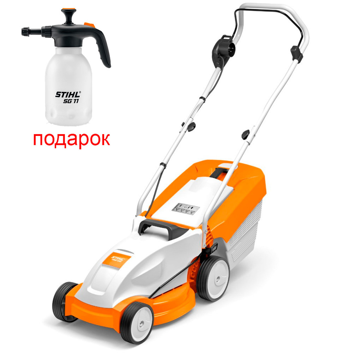 Электрическая газонокосилка Stihl RME 235+Опрыскиватель SG11 в подарок — Фото 1